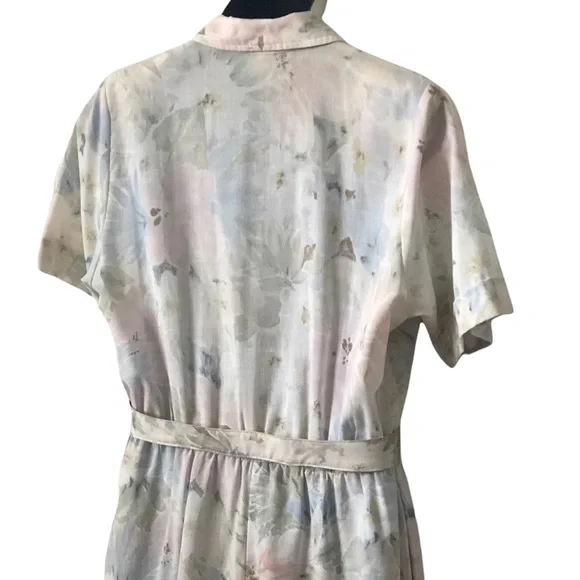 Vintage Women’s Pastel Blue Pink and Green Shirtwaist Dress Size - Picture 5 of 12